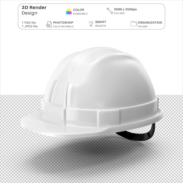 Modélisation 3D du casque de sécurité blanc