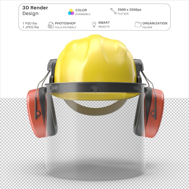 PSD modélisation 3d du casque de sécurité