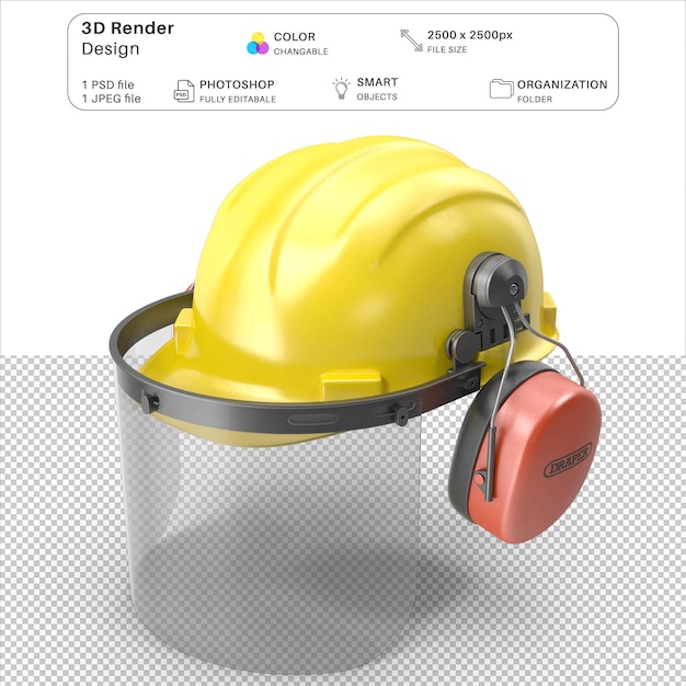 PSD modélisation 3d du casque de sécurité