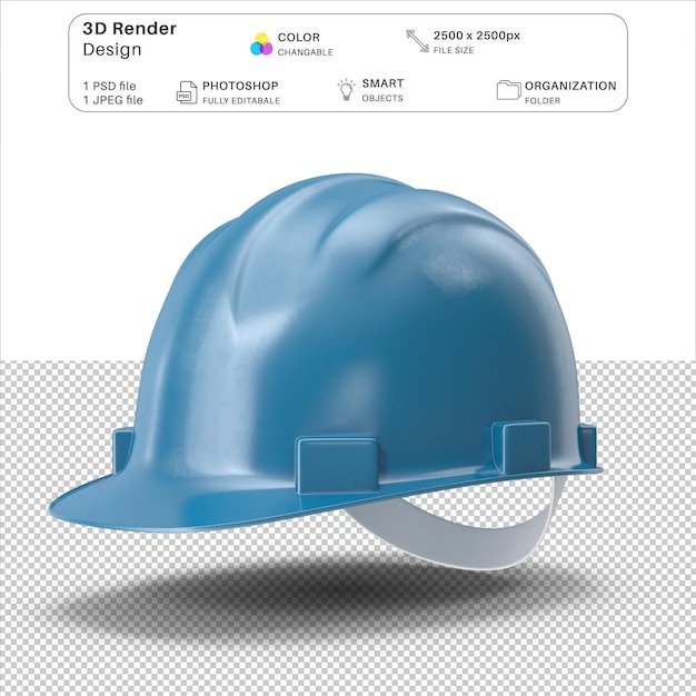 PSD modélisation 3d du casque de sécurité