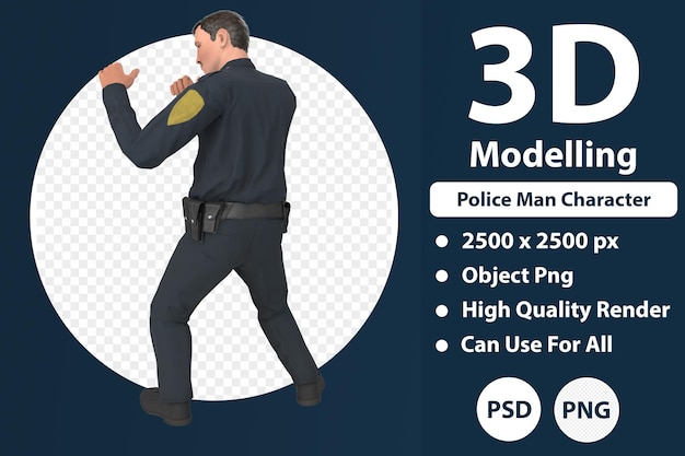 Modélisation 3D du personnage du policier