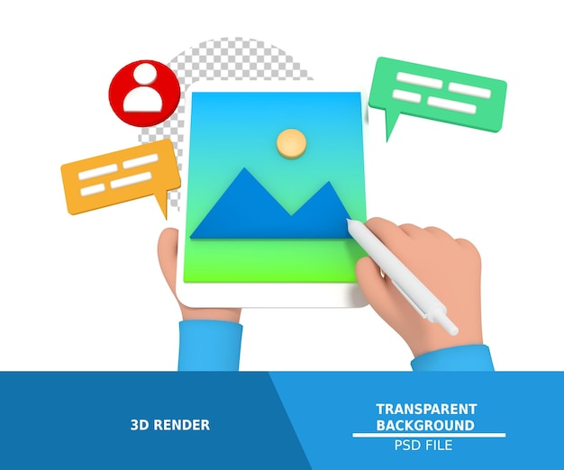 Modélisation 3D de l'interface utilisateur du designer sur tablette