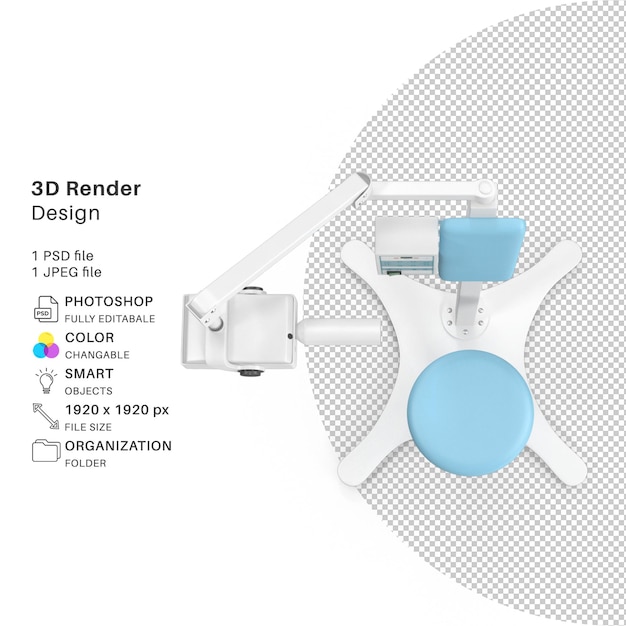 PSD modélisation 3d de rayons x dentaires fichier psd réaliste