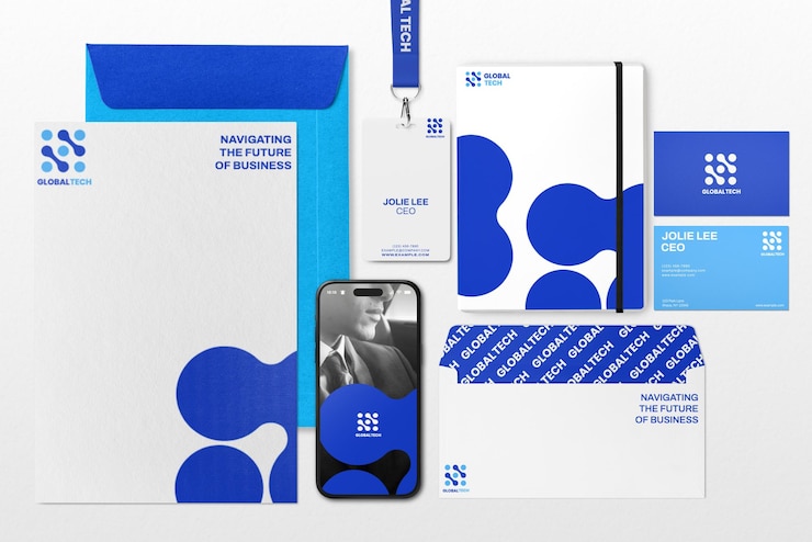 PSD modell der unternehmensidentität von blue technology (psd)