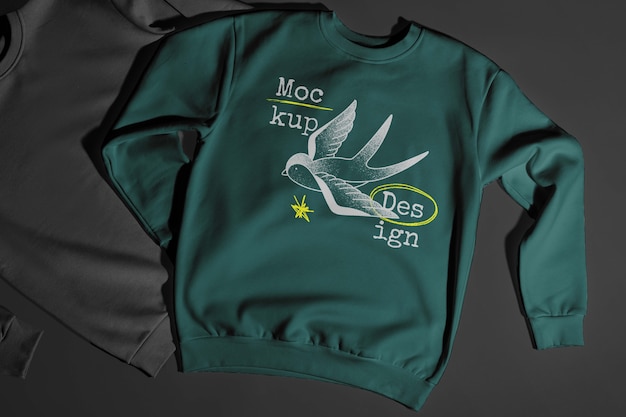 PSD modell-design von sweatshirts und t-shirts