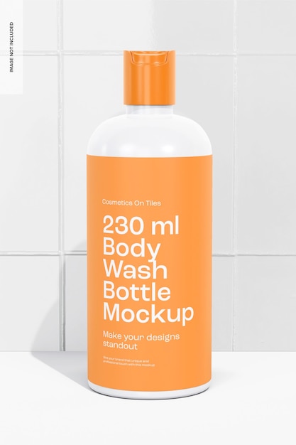 Modell einer 230-ml-Körperwaschflasche, Vorderansicht