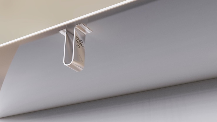 PSD modell einer metallplatte an der wand
