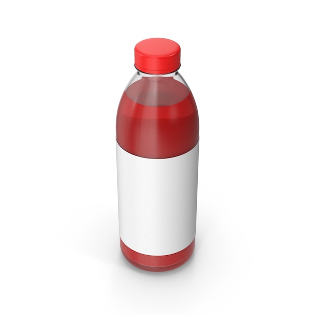Modell einer roten Saftflasche