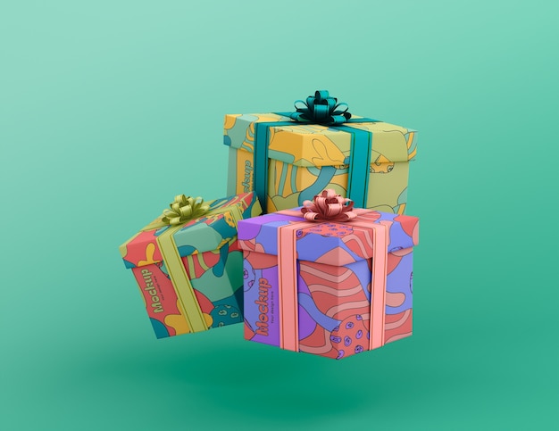 Modell einer schwebenden geschenkbox