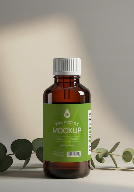 Modell einer Sirupflasche