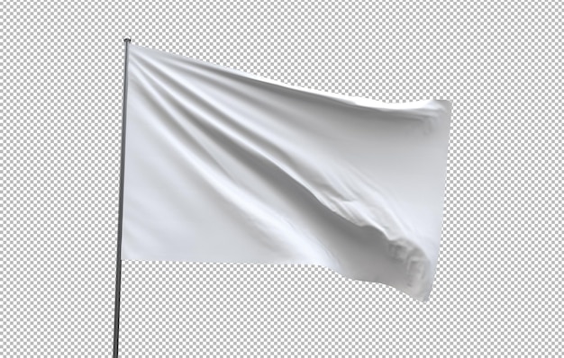 Modell einer weißen Flagge auf durchsichtigem Material