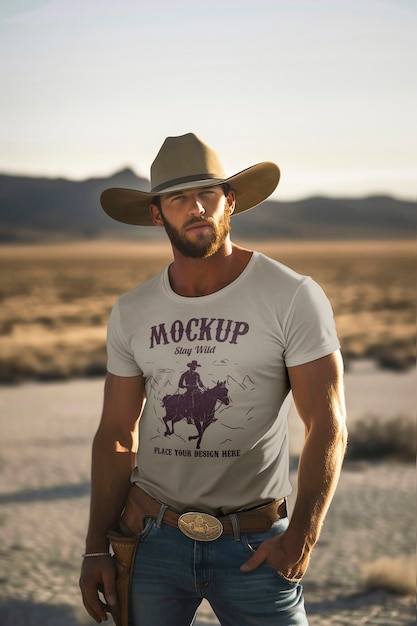 Modell eines Mannes in Cowboykleidung