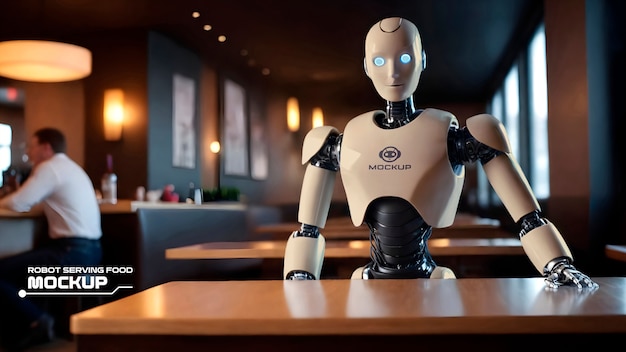 PSD modell eines roboter, der essen und getränke serviert