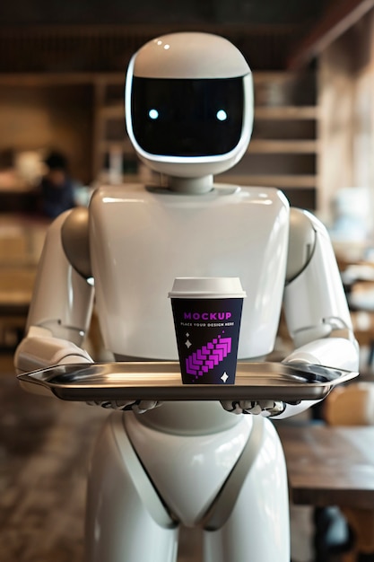 Modell eines Roboter, der Essen und Getränke serviert