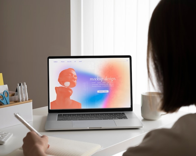 Modell für einen Laptop für Videokonferenzen
