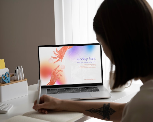 Modell für einen Laptop für Videokonferenzen