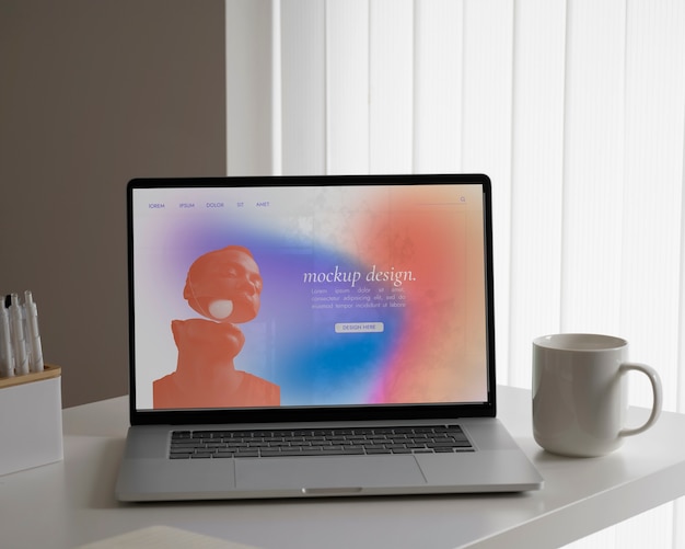 Modell für einen Laptop für Videokonferenzen