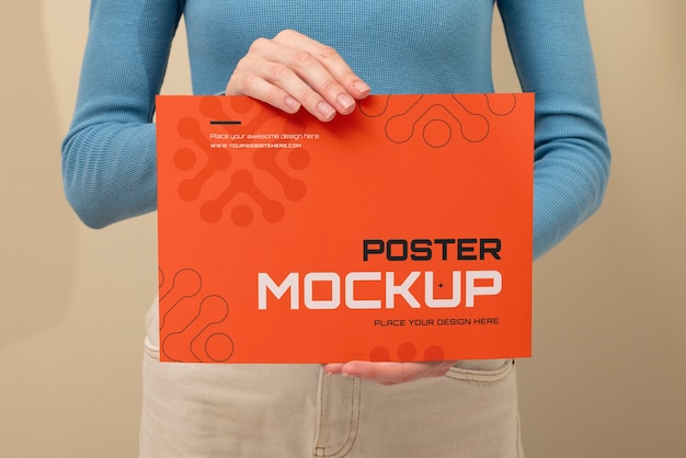 Modell-Poster-Mockup für die Halterung