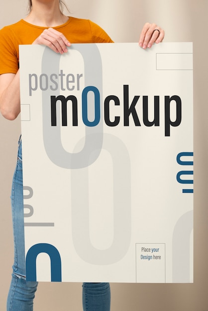 Modell-Poster-Mockup für die Halterung