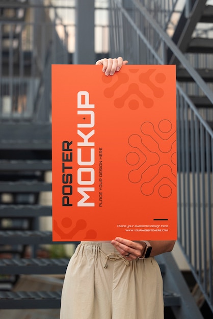 Modell-Poster-Mockup für die Halterung