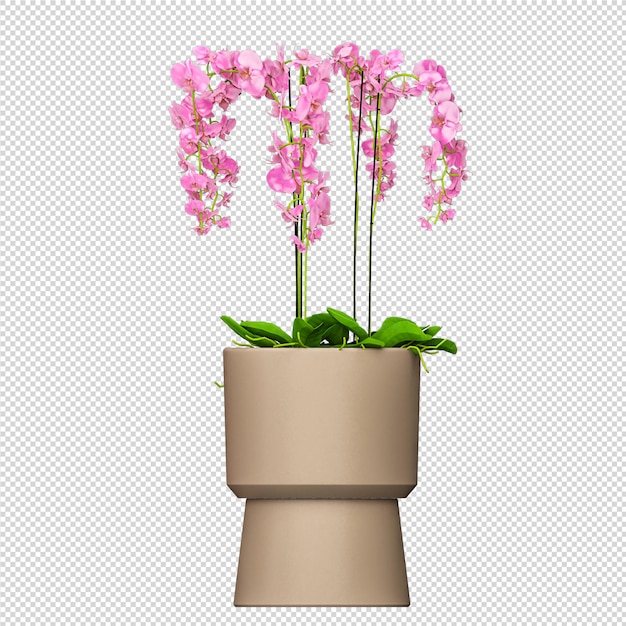 Modell von 3d gerenderten Pflanzen im Topf