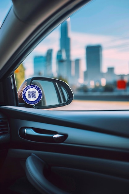 Modell von einem Autofenster-QR-Code-Aufkleber