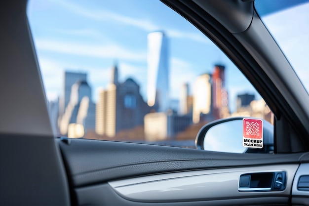 Modell von einem Autofenster-QR-Code-Aufkleber