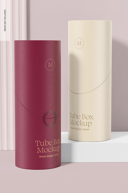 Modell von hohen Papierröhrenboxen