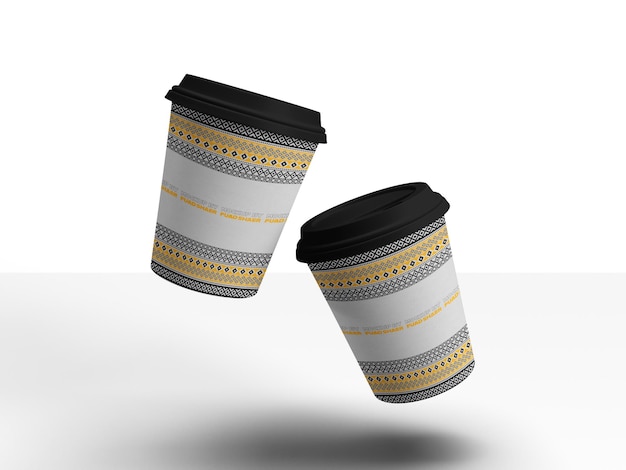 PSD modell von kaffeekuppen aus papier