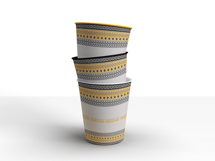 PSD modell von kaffeekuppen aus papier