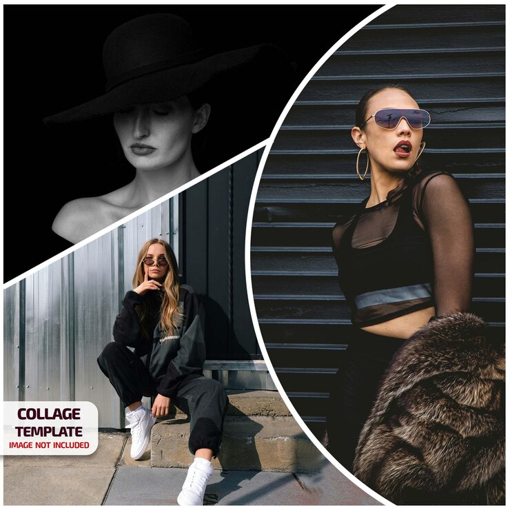 PSD modella di cornice per immagini o collage fotografico e di parete fotografica digitale
