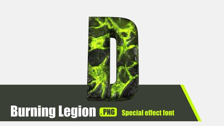 PSD modellazione 3d burning legion hellfire serie lettera d