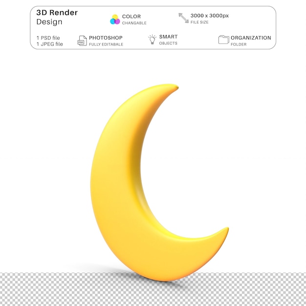 Modellazione 3D della Luna File PSD renderizzato Luna piena realistica