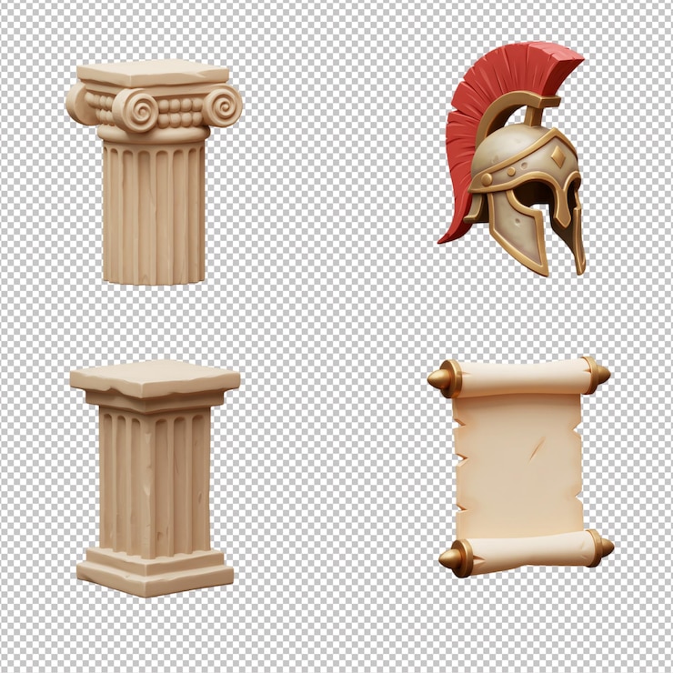 PSD modelli 3d greci antichi