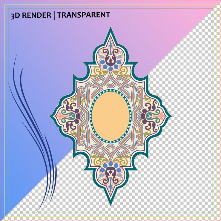 Modelli di calligrafia islamica e confini per il design di decorazioni artistiche e ispirazione digitale