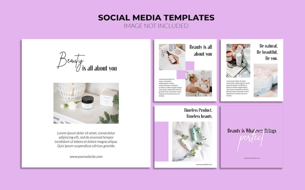 Modelli di post Instagram per social media di bellezza