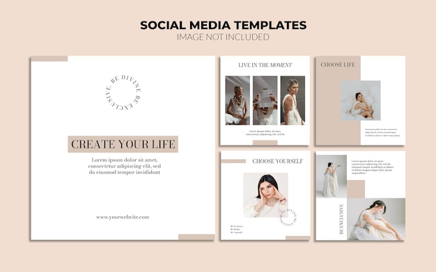 Modelli di post Instagram per social media di bellezza