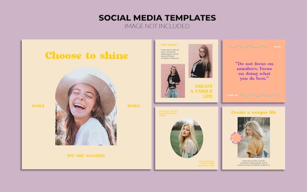 Modelli di post Instagram per social media retrò