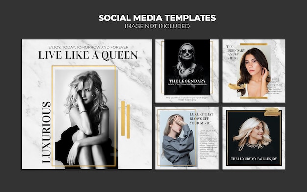 Modelli di post Instagram sui social media di vendita di moda