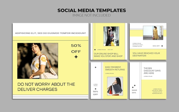 Modelli di post sui social media aziendali online per Instagram