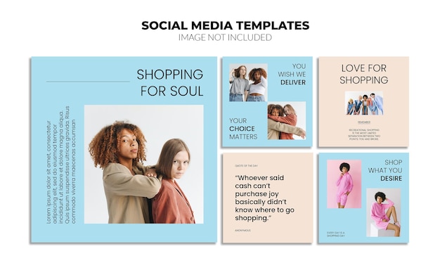 Modelli di post sui social media di Instagram in stile moda