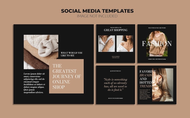 Modelli di post sui social media di Instagram
