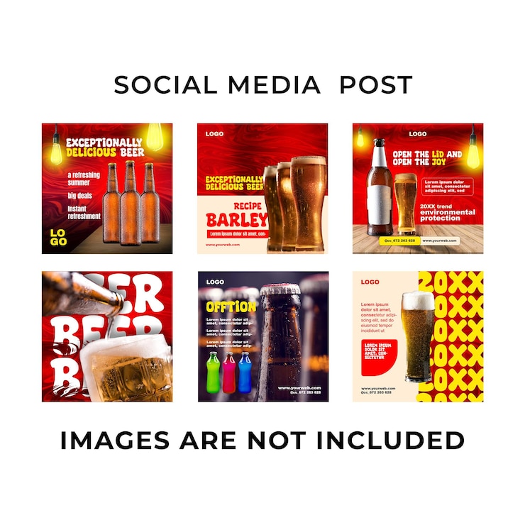 PSD modelli di post sui social media per la pubblicità della birra