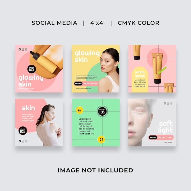 Modelli di post sui social media per la vendita di cosmetici