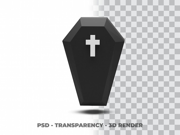 Modello 3d di bara con sfondo trasparente