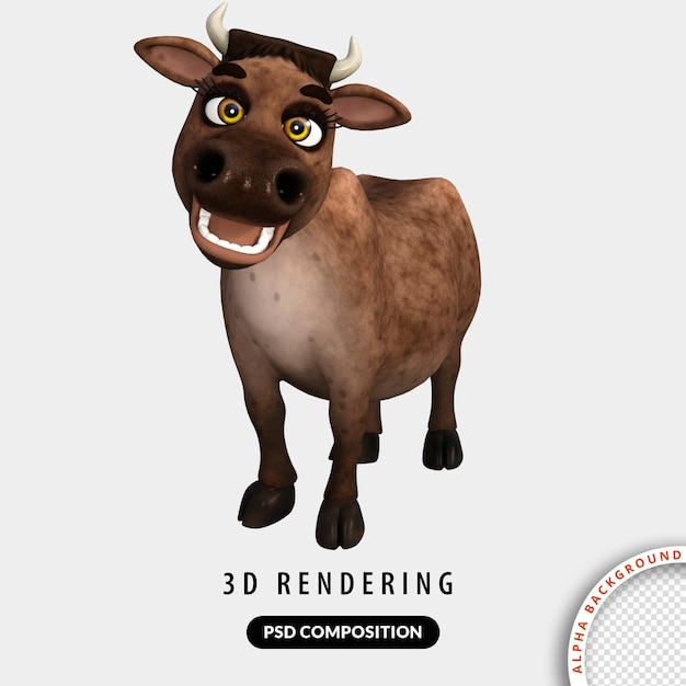 Modello 3D di mucca carina