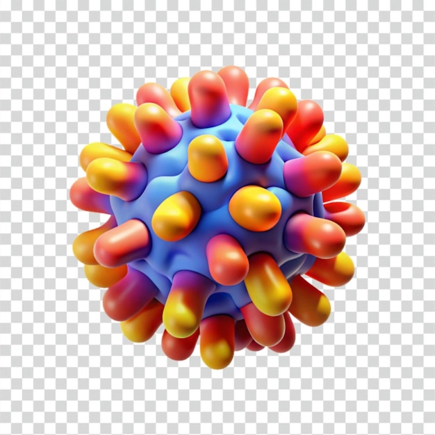 Modello 3D di virus astratto e colorato