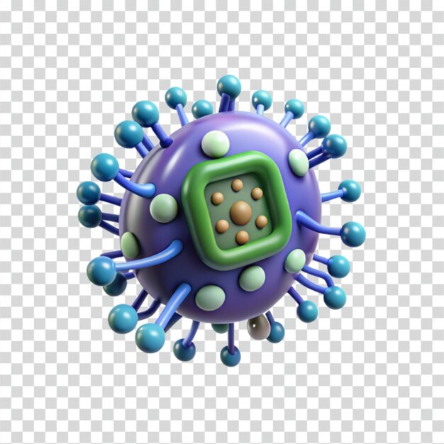 Modello 3D di virus dei cartoni animati