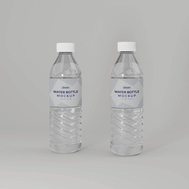 Modello 3D realistico di bottiglia d'acqua