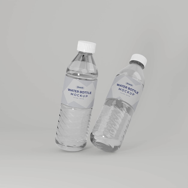Modello 3D realistico di bottiglia d'acqua